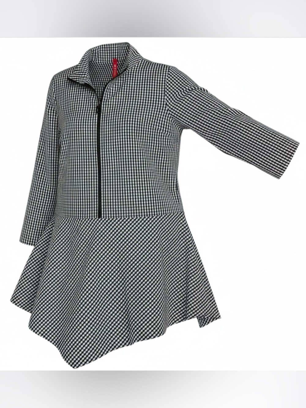 IC by Connie K Black & White Gingham Zip Tunic. Size Small